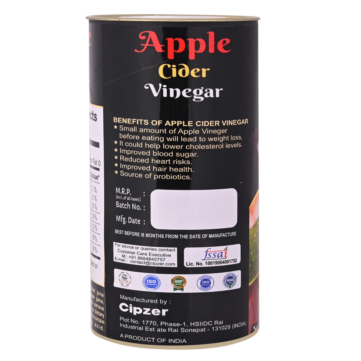 CIPZER  Apple Cider Vinegar | Helps to cure common cold(Pack of 1)-500 ml image