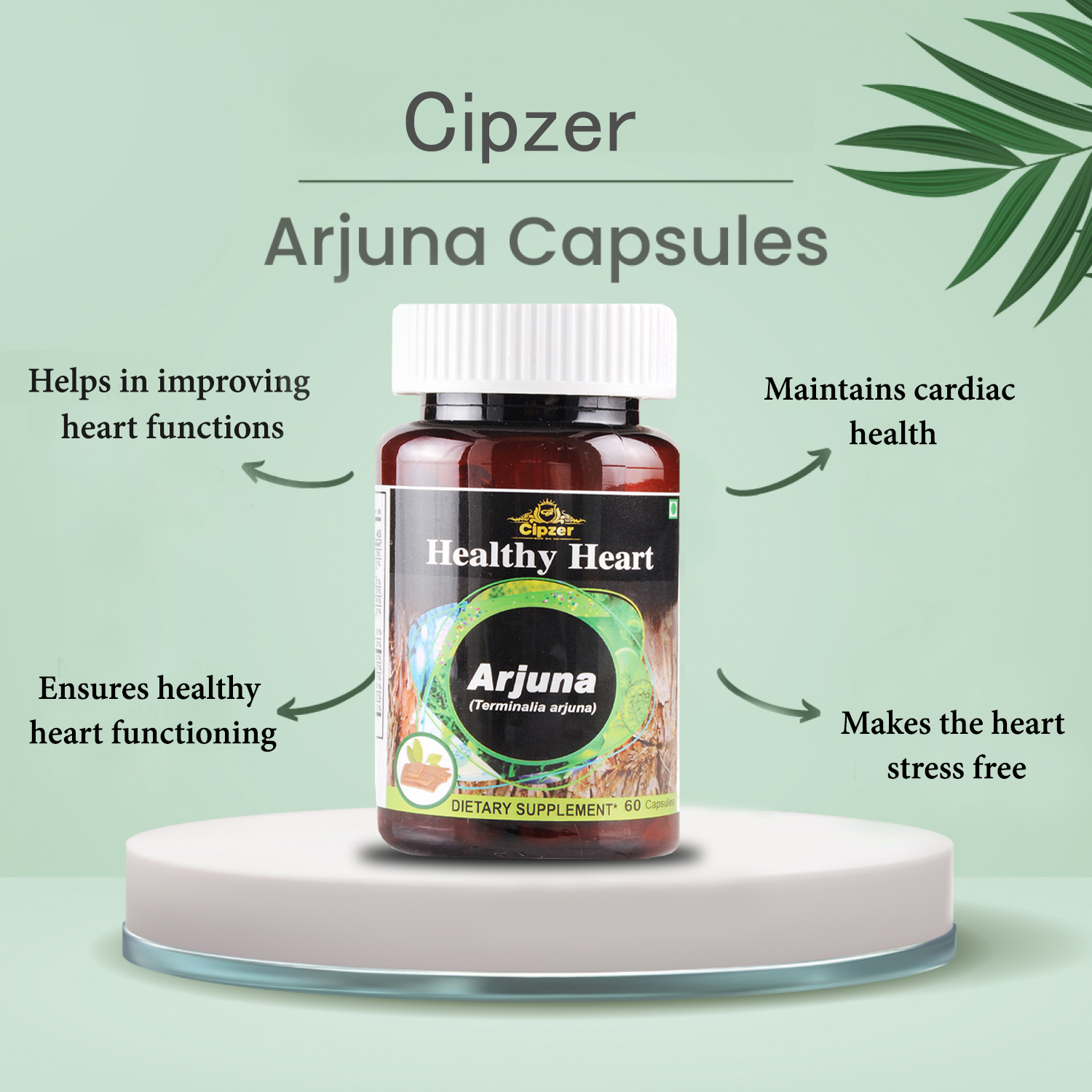 Cipzer Arjuna capsule | Helps to maintain healthy heart functions(Pack of 1)-30 Capsules image