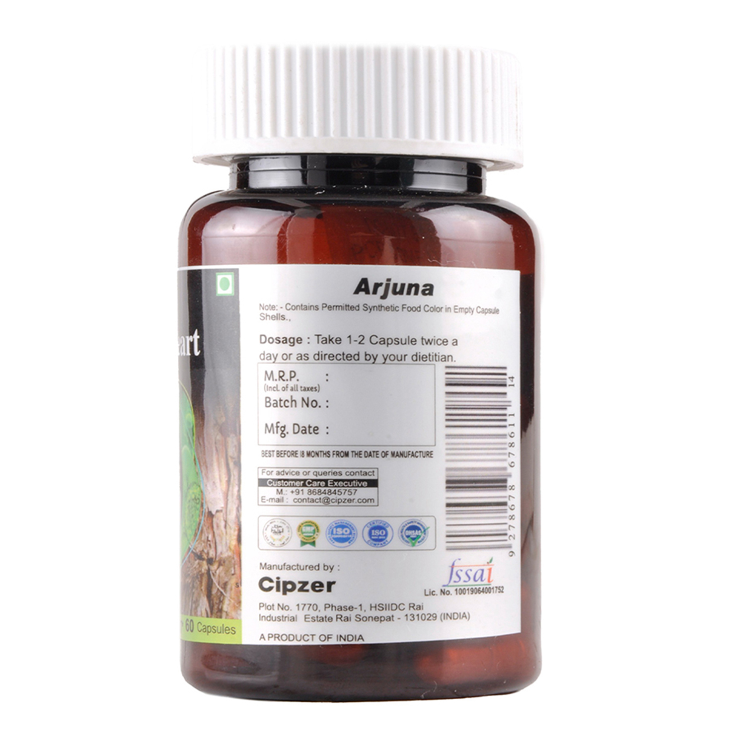 Cipzer Arjuna capsule | Helps to maintain healthy heart functions(Pack of 1)-30 Capsules image