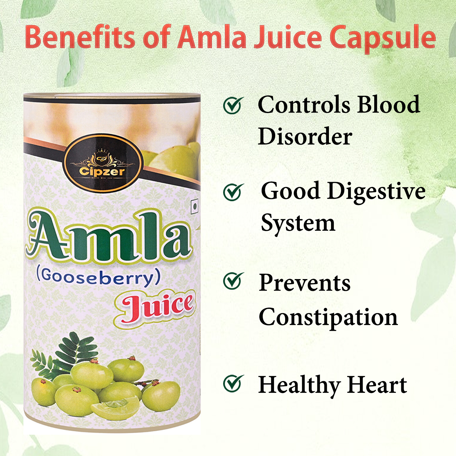 Cipzer Amla Juice | Helps in promoting hair quality|Maintains smoothness of skin-Pack of 500 ml image