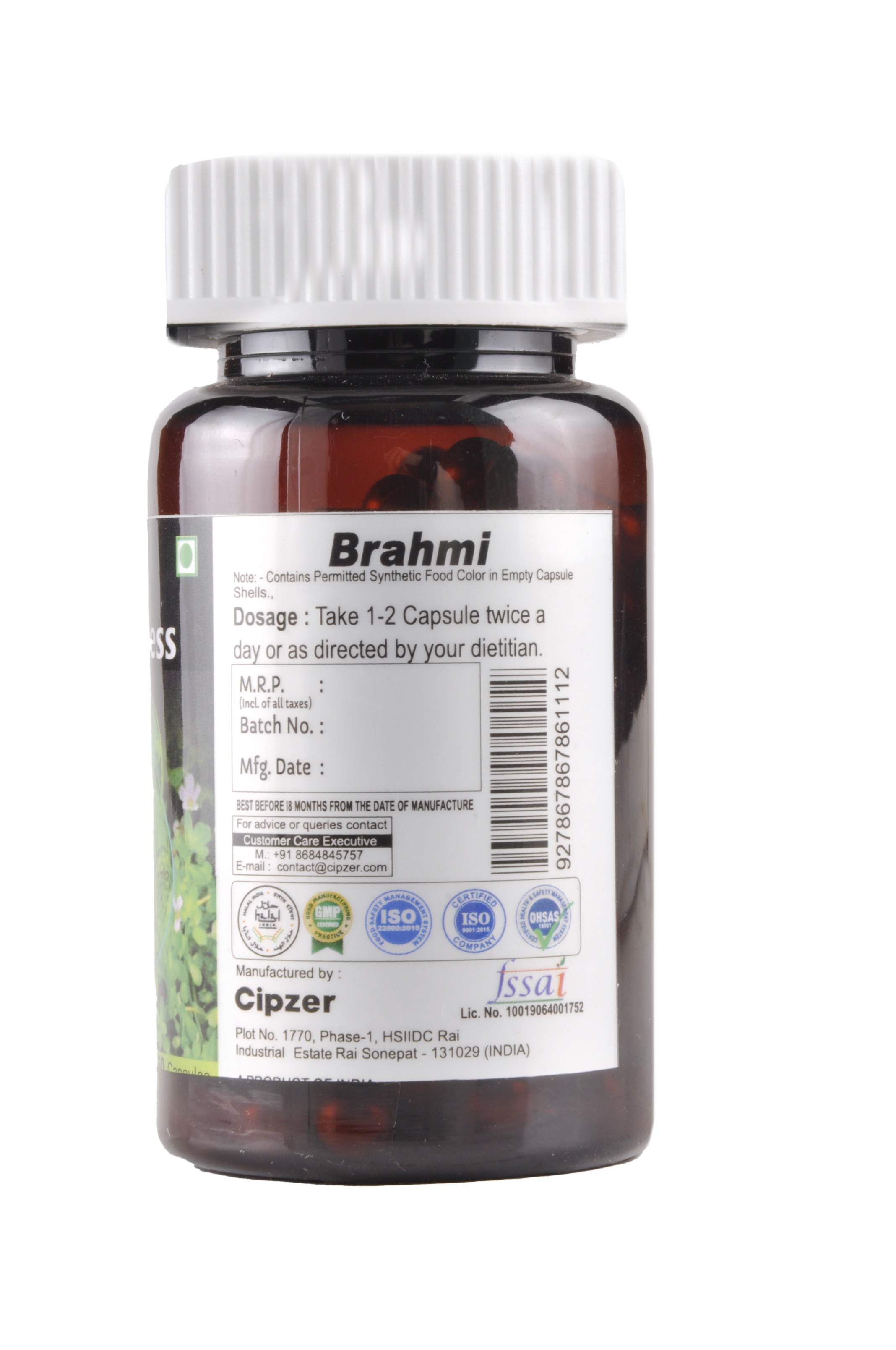 Cipzer Brahmi Capsule|Helps in facilitating learning and memorization|Improves  intelligence and imagination-60 Capsules image