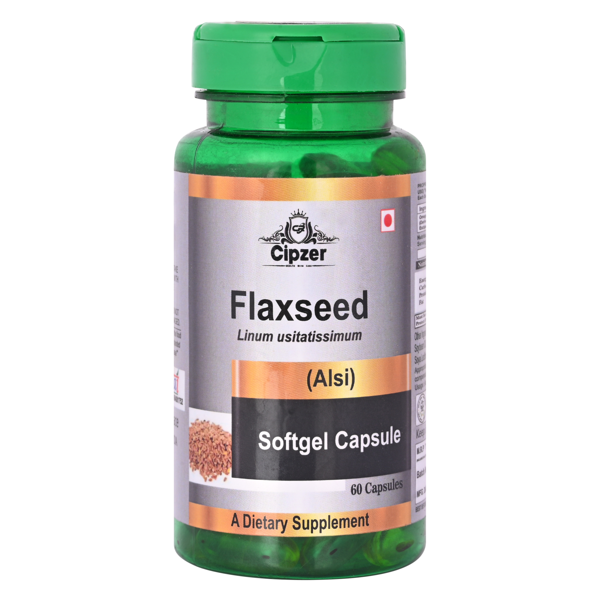 Cipzer Flaxseed Softgel Capsule|Used for centuries and several kings have been using flaxseed for health benefits-60 capsules image