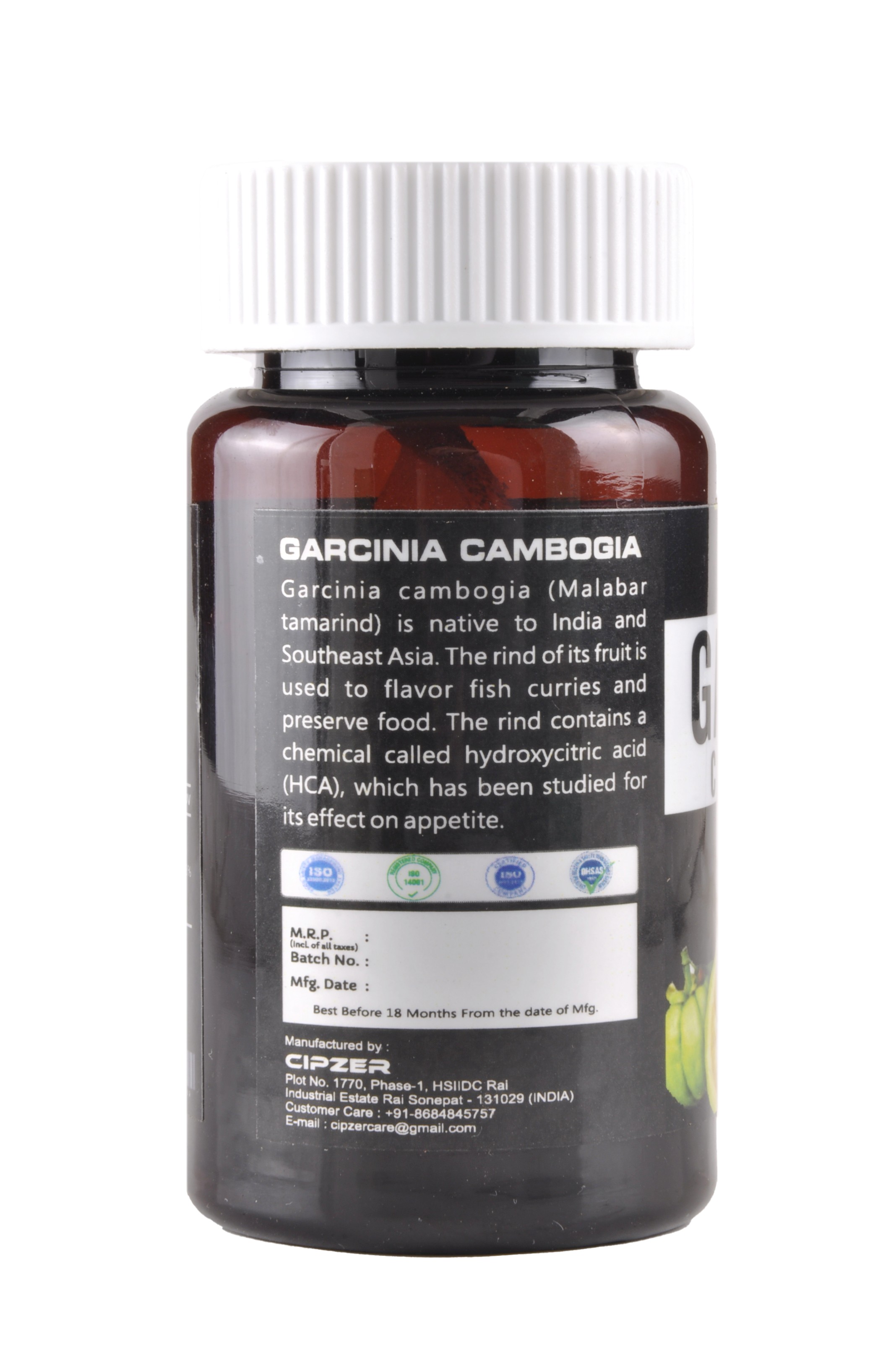 Cipzer Garcinia Cambogia | Helps in reducing weight, abdominal fat and obesity(Pack of 1)-60 Capsule  image