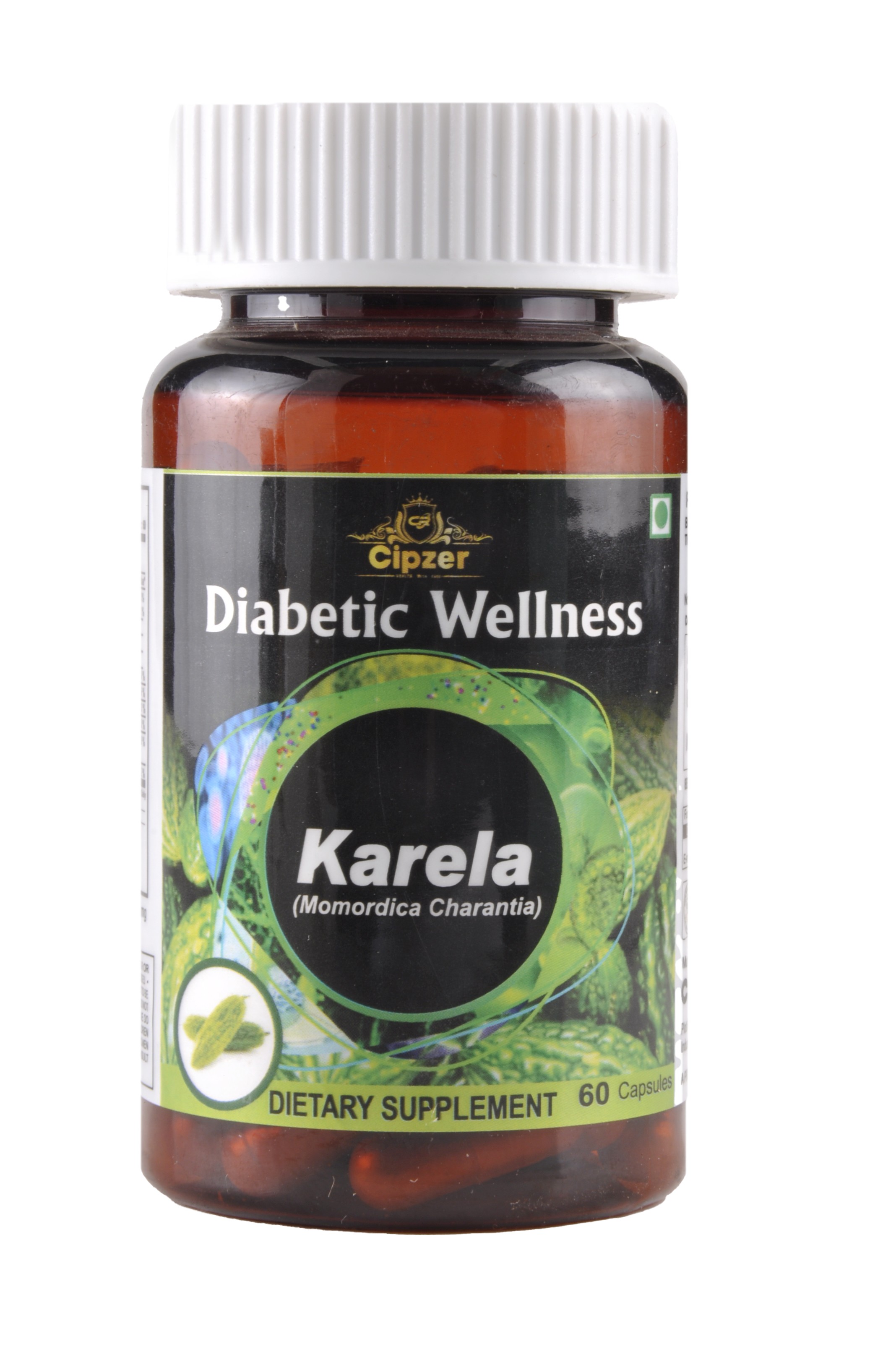 Cipzer Karela Capsule | Helps in regulating blood sugar level and also helps in boosting the metabolism(Pack of 1)-60 Capsules image