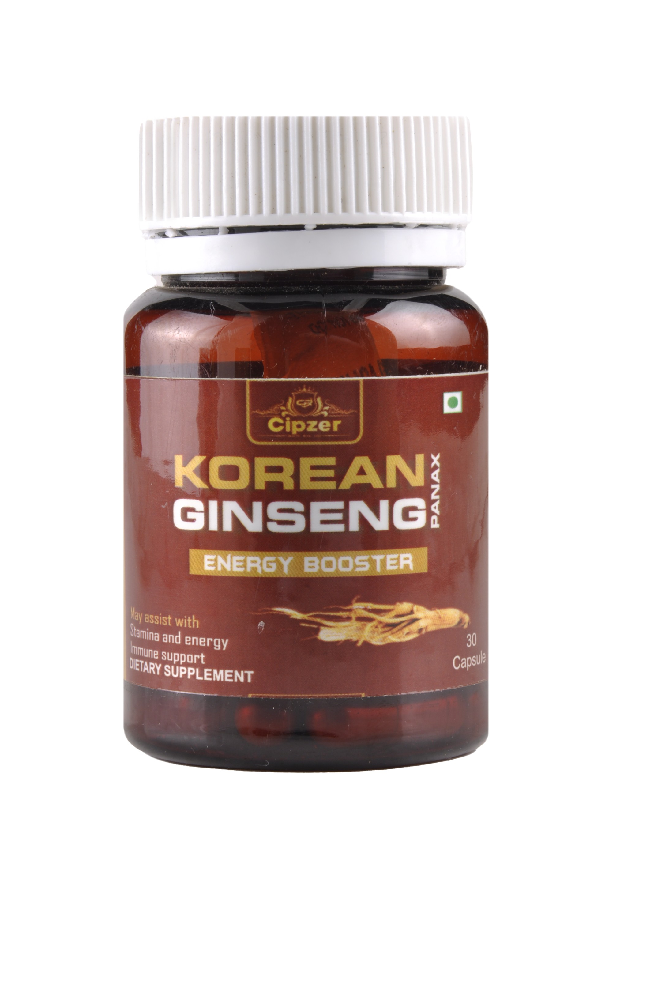 Cipzer Korean Ginseng Capsule|Beneficial in building and strengthening bone|Boosts immunity system(Pack of 1)-60 Capsules image