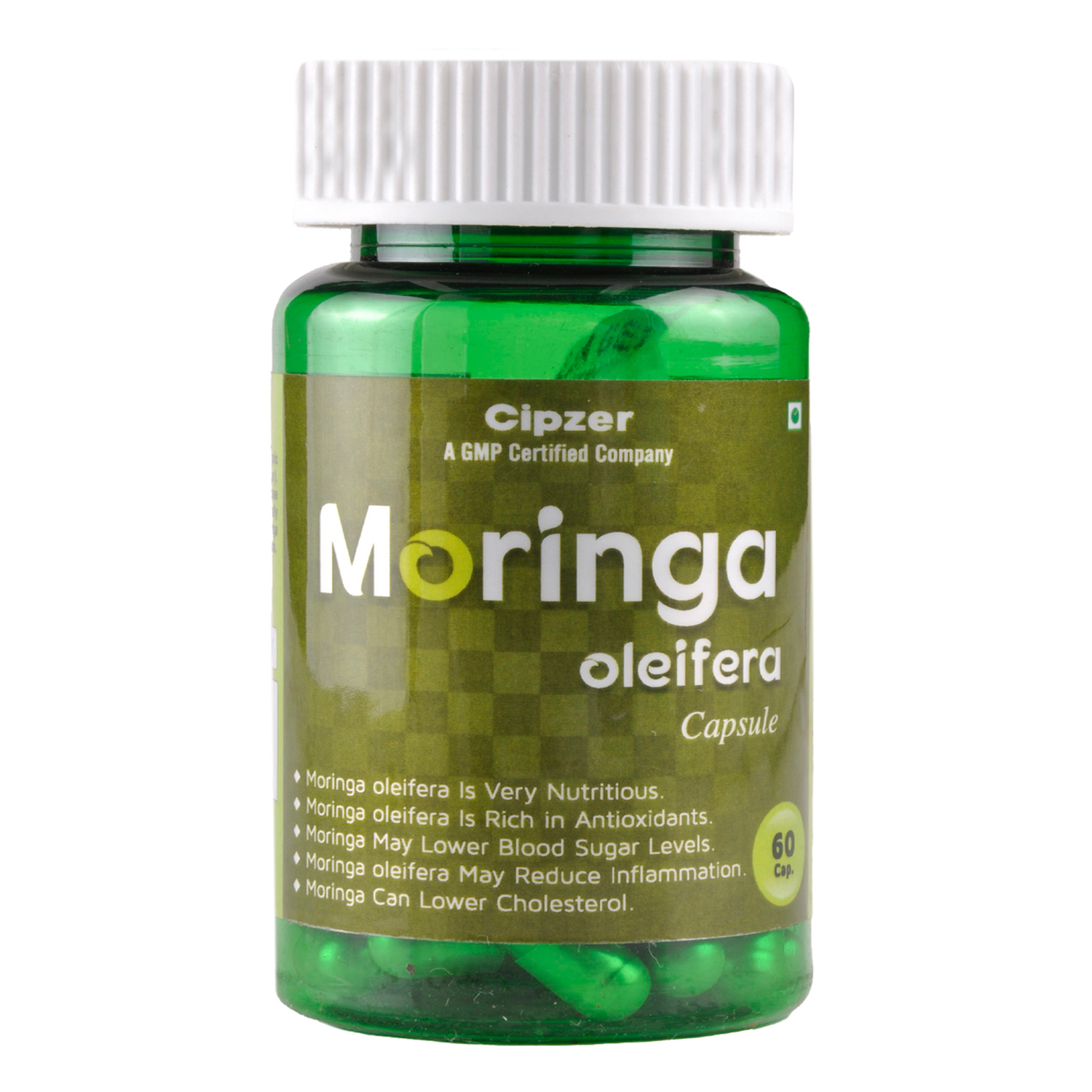 Cipzer Moringa Oleifera Capsule|Helps improve sleep|Promotes heart health(Pack of 1)-60 Capsules image