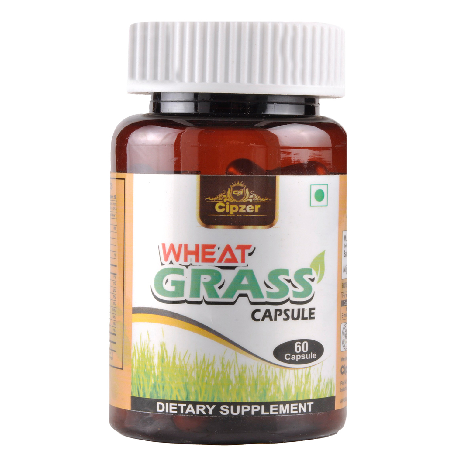 Cipzer Wheat Grass Capsule | Wheatgrass promotes healthy metabolism and is a powerful detoxifier-60 Capsule image