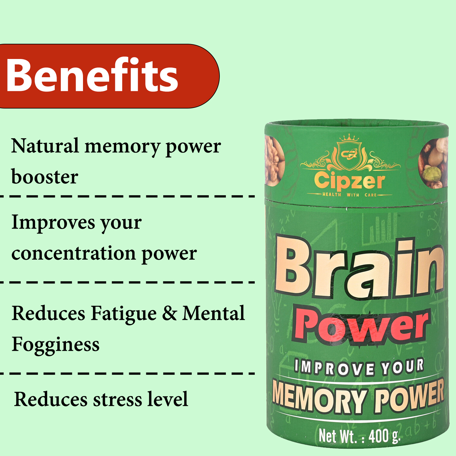 Cipzer Brain Power Prash|Improves your concentration power(Pack of 1)-400 gm image