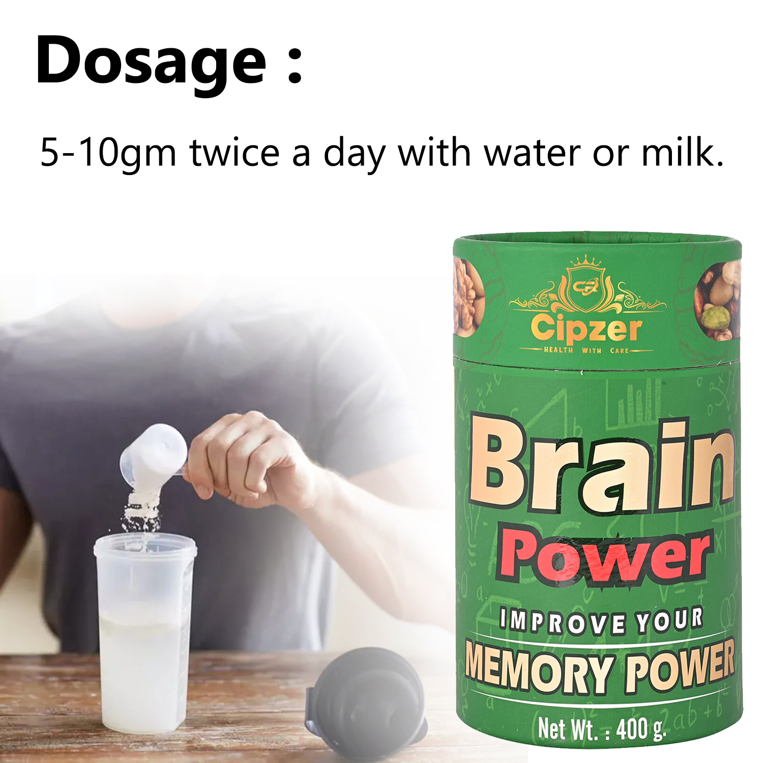 Cipzer Brain Power Prash|Improves your concentration power(Pack of 1)-400 gm image