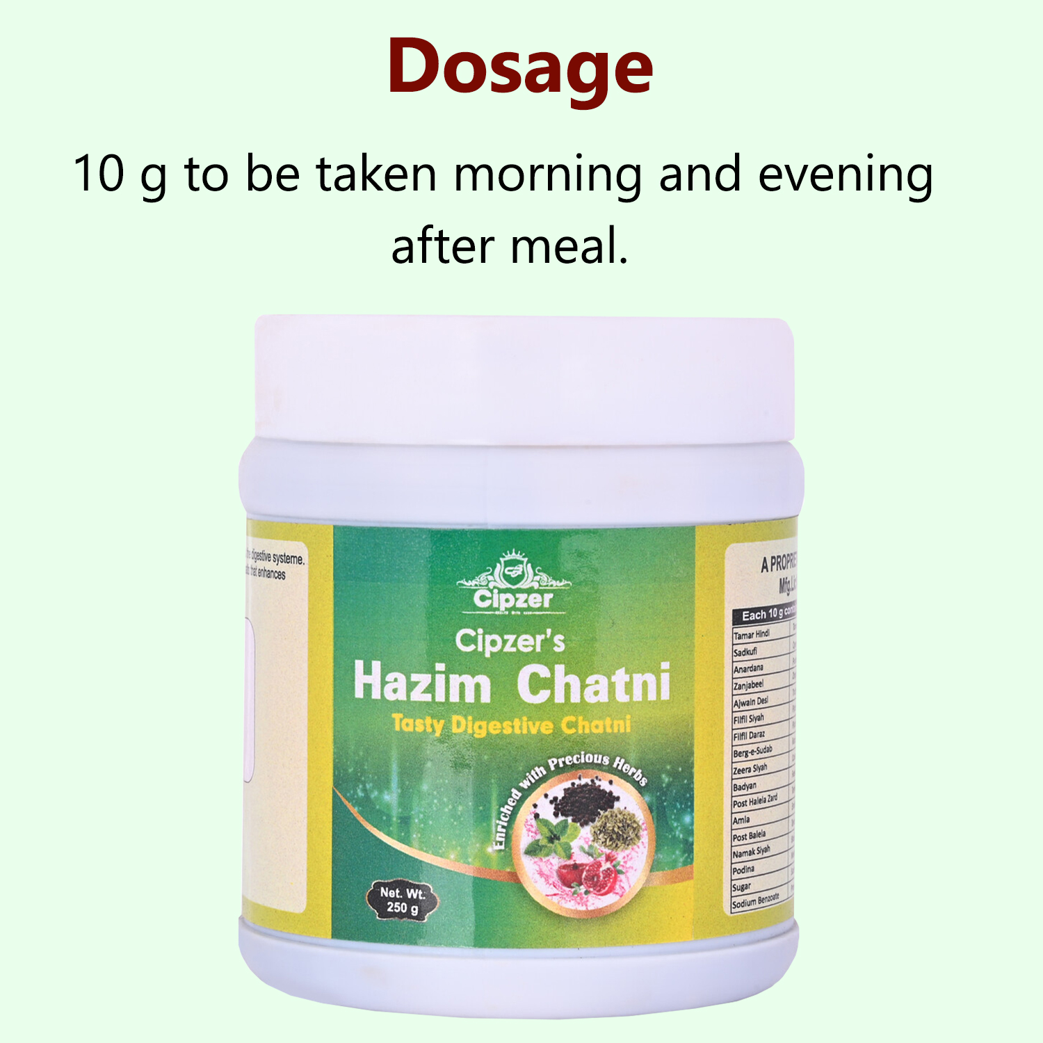 Cipzer Hazim Chatni | Cipzer’s hazim chatni is a tasty, digestive chatni that enhances the digestive system(Pack of 1)-250gm image