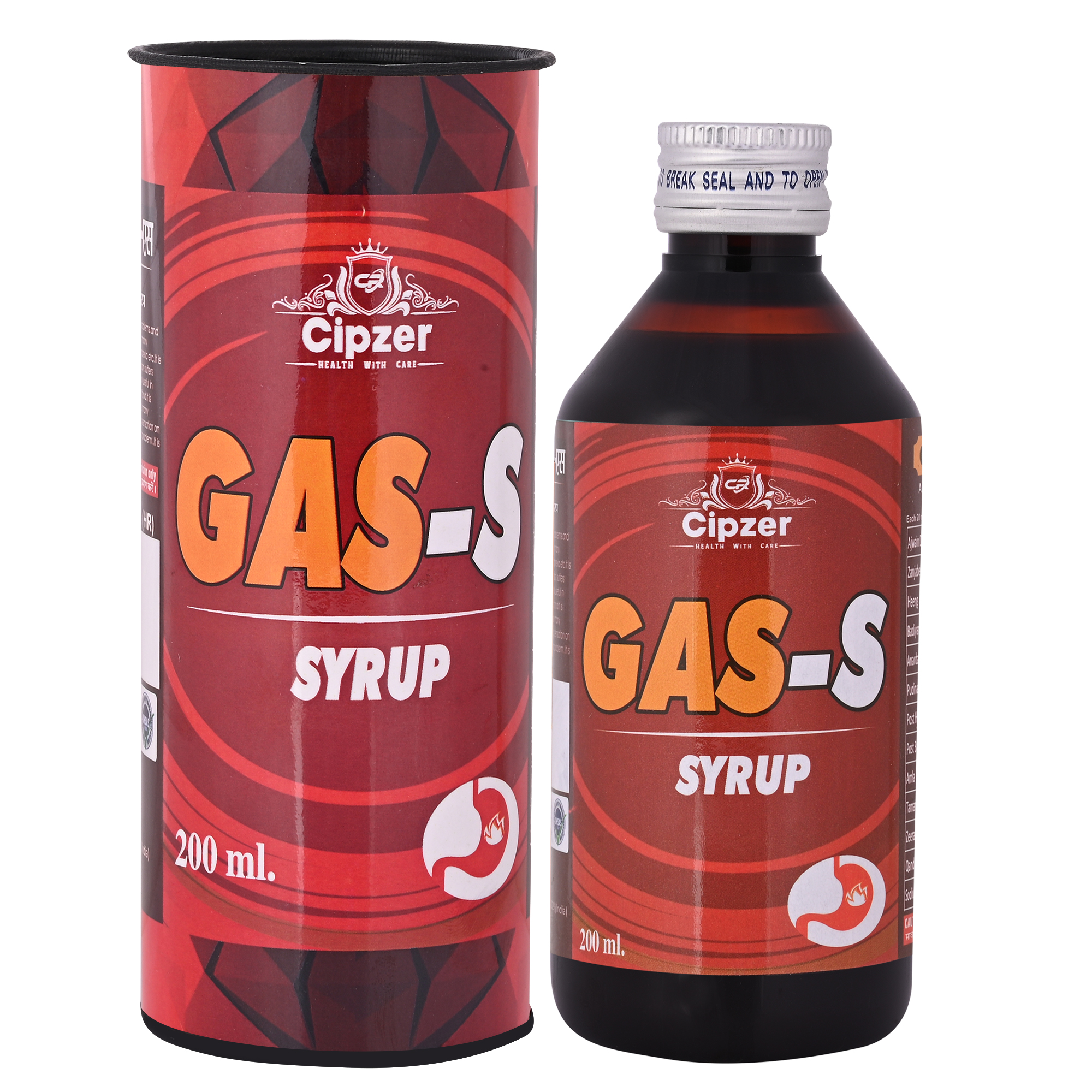 Cipzer Gas -S Syrup | Gas-S Syrup is excellent remedy for stomach problems, and gastro Intestinal disorders(Pack of 1)-100ml image