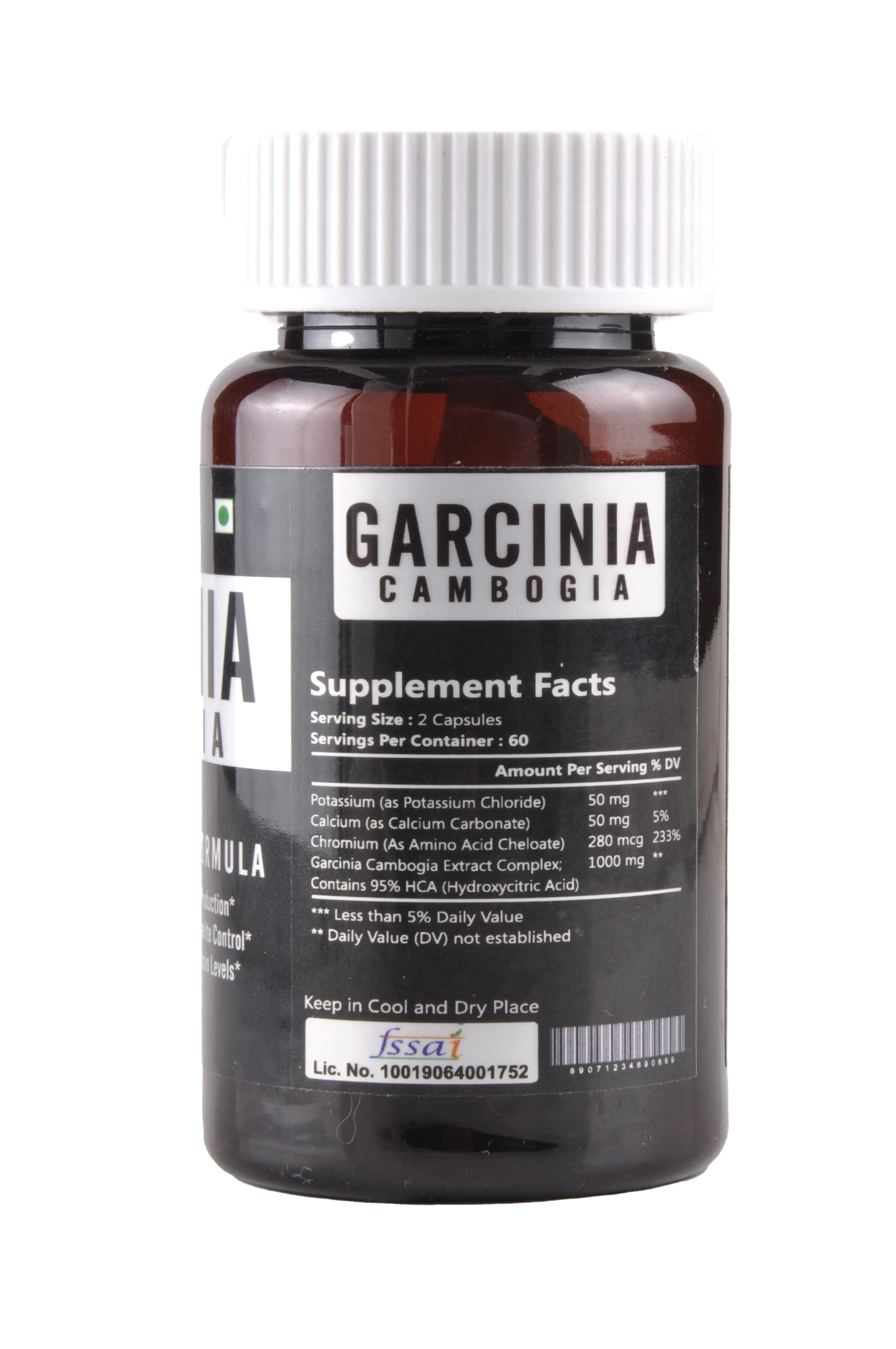 Cipzer Garcinia Cambogia | Helps in reducing weight, abdominal fat and obesity(Pack of 1)-60 Capsule  image