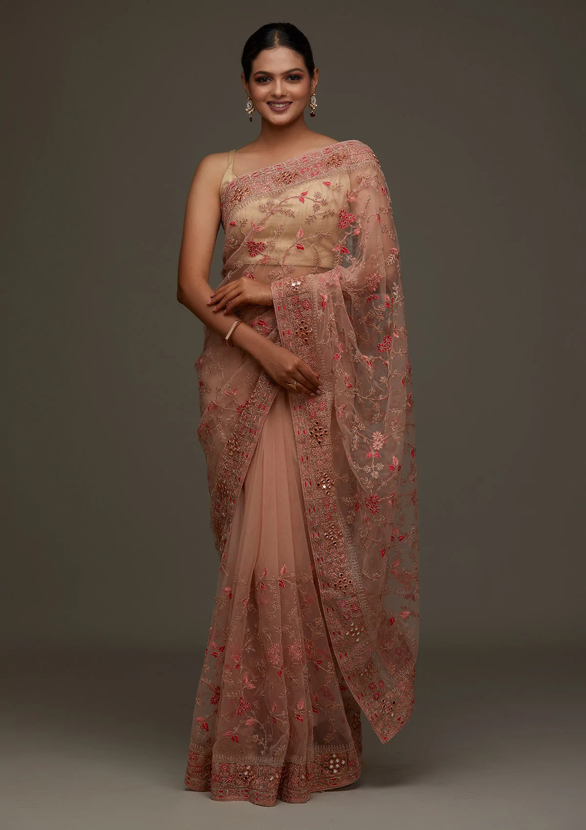 Soft Net Designer Sarees image