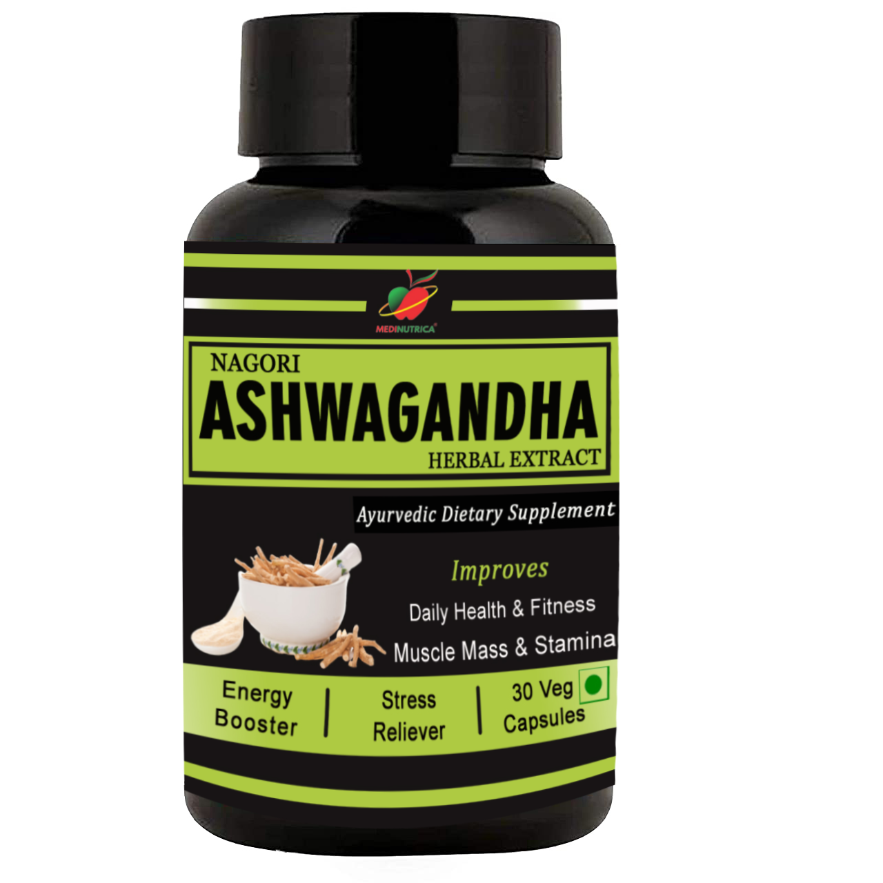 "Nagori Ashwagandha Extract 30 Veg Capsules " image