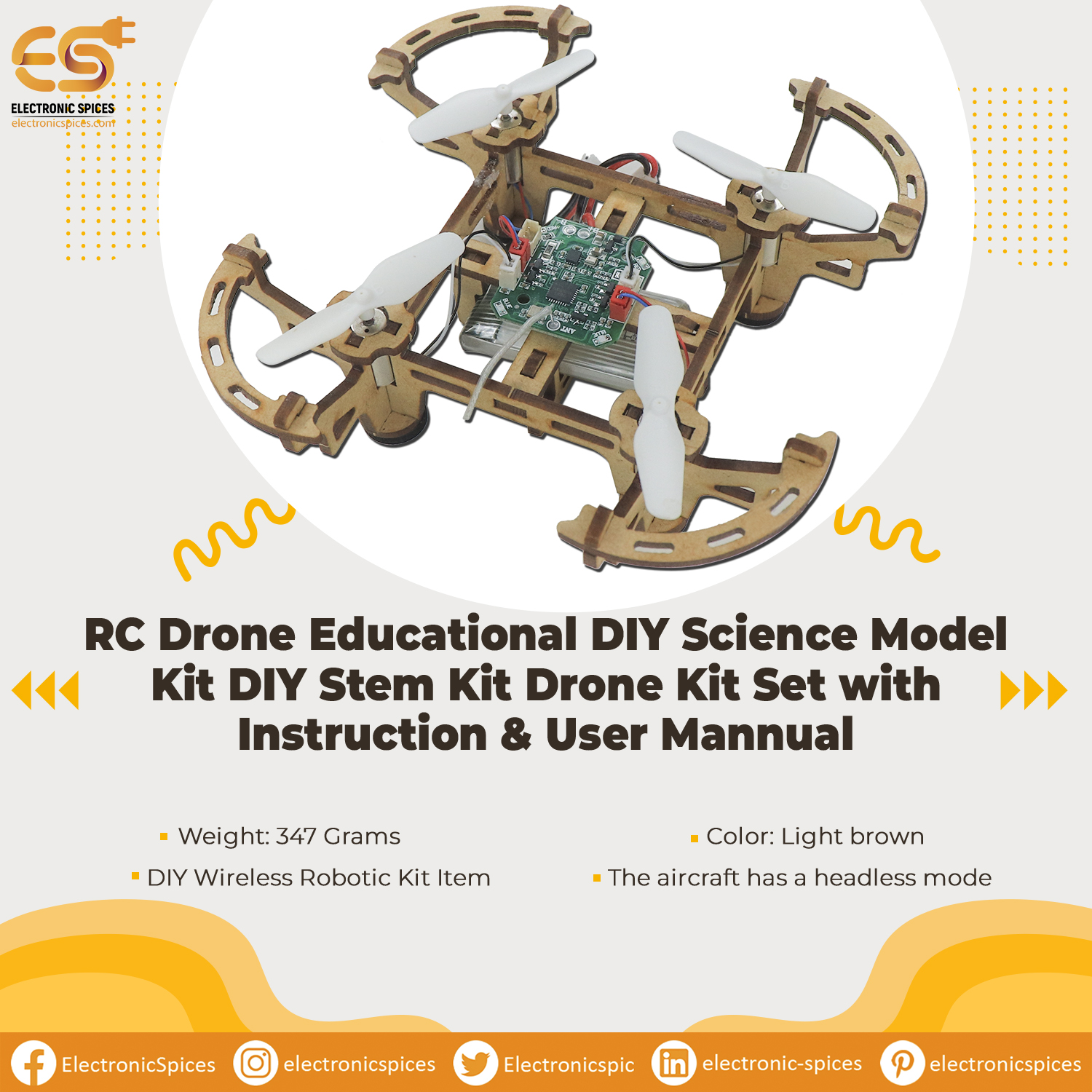 RC Drone Educational DIY Science Model Kit DIY Stem Kit Drone Kit Set with Instruction & User Mannual image