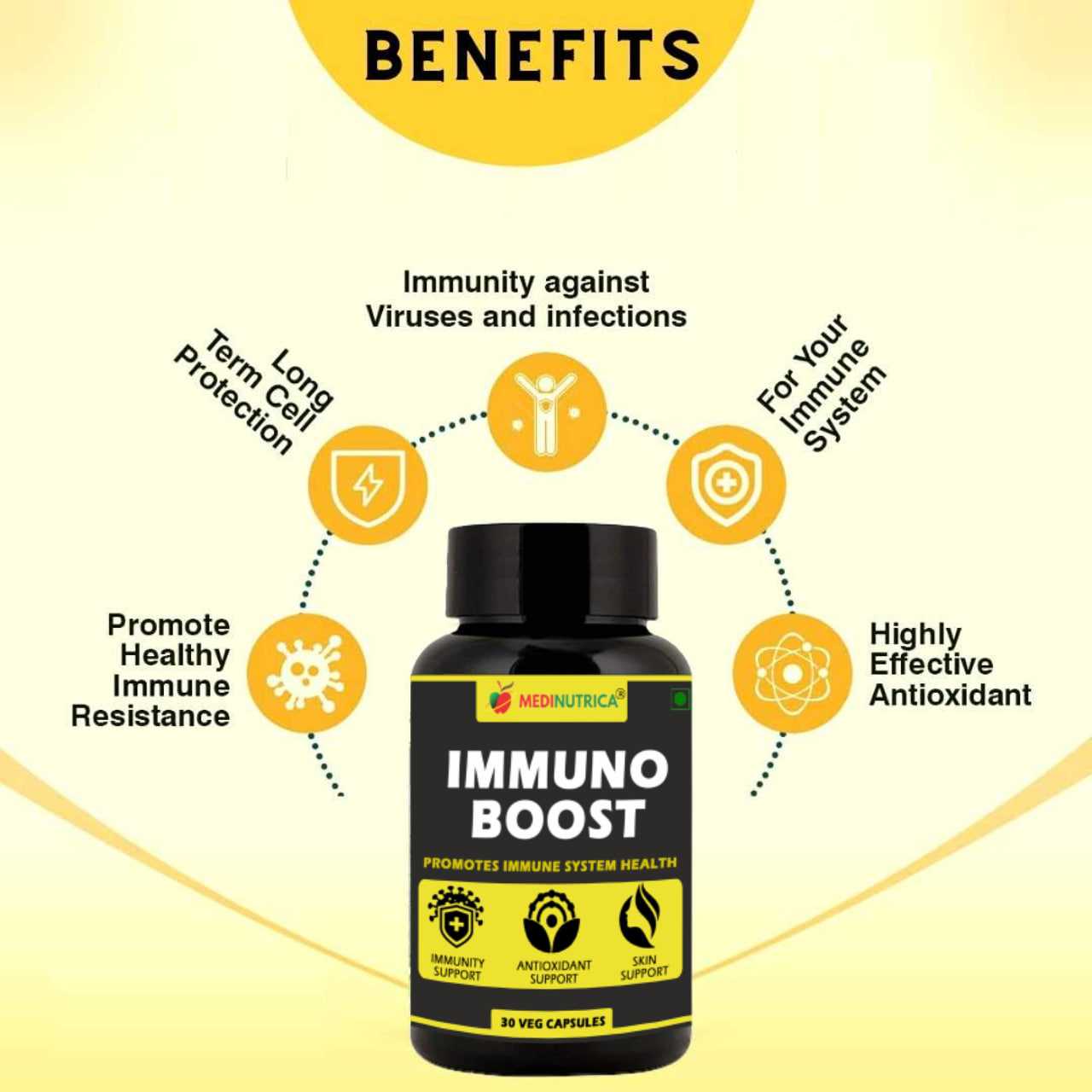 Immuno Boost 30 Veg Immunity System Boosting Capsules  image