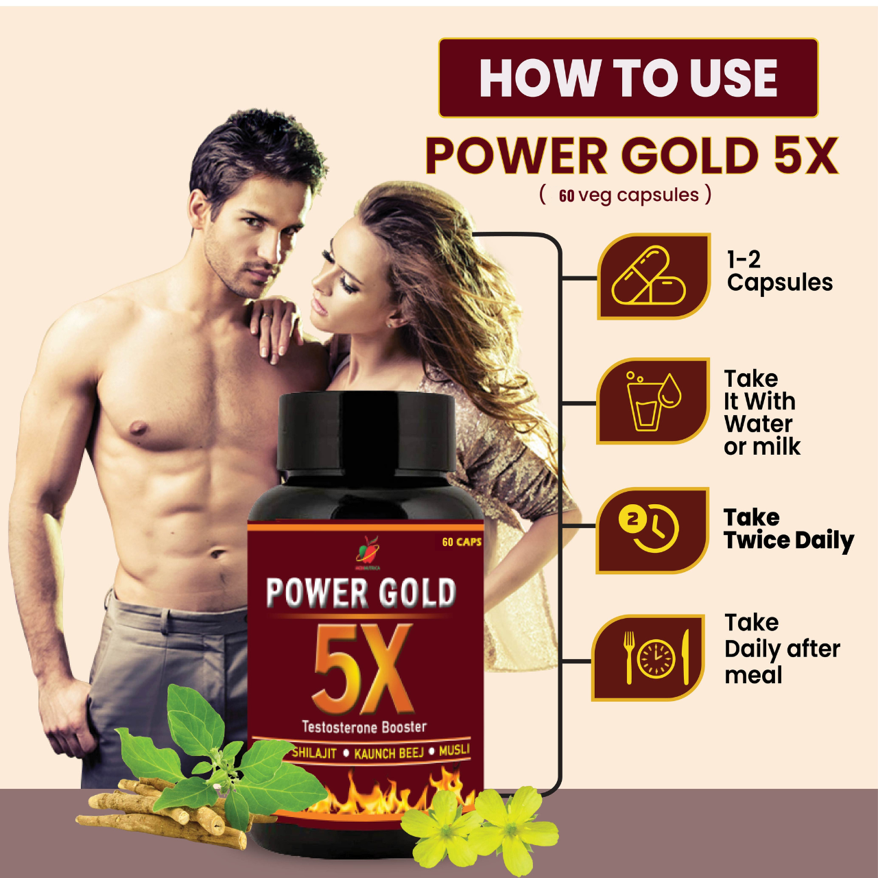 Power Gold 5X 60 Tablets  image