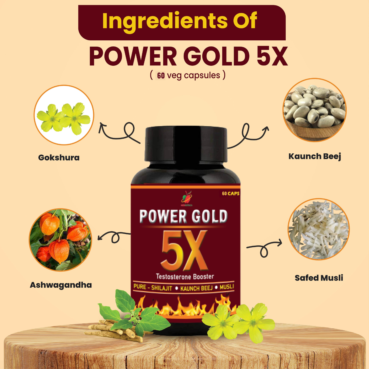 Power Gold 5X 60 Tablets  image