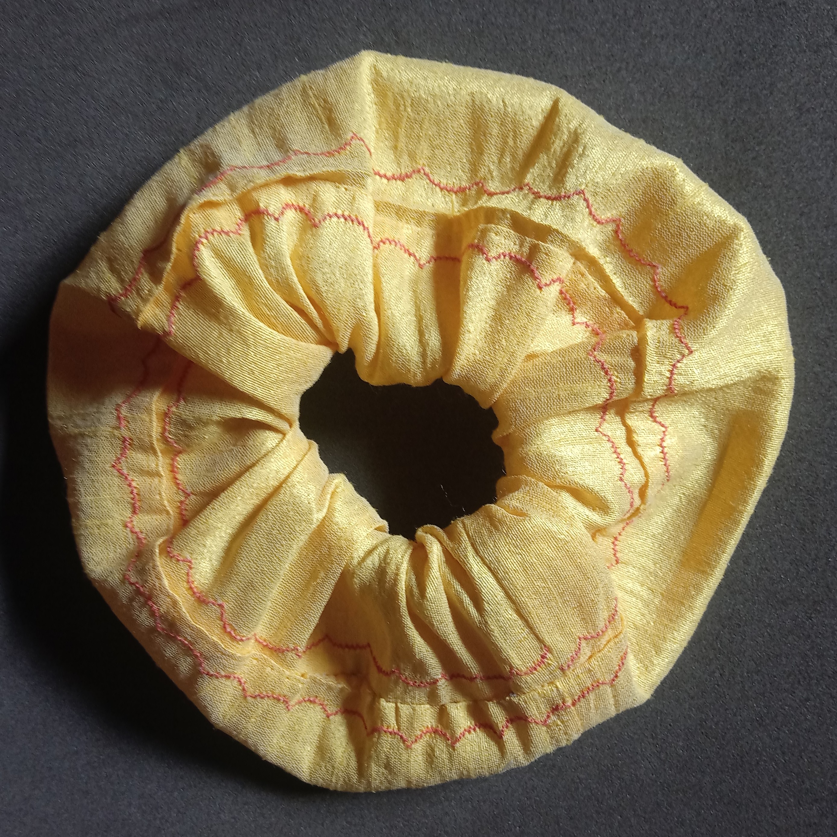 Pale Yellow Tussar Silk Scrunchie image