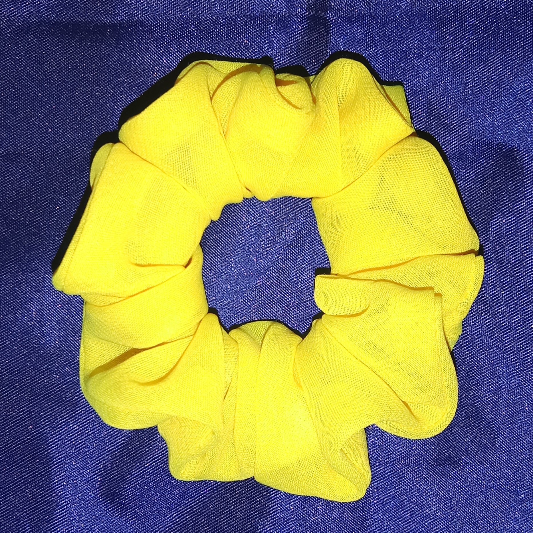 Yellow Georgette Fabric Scrunchie image
