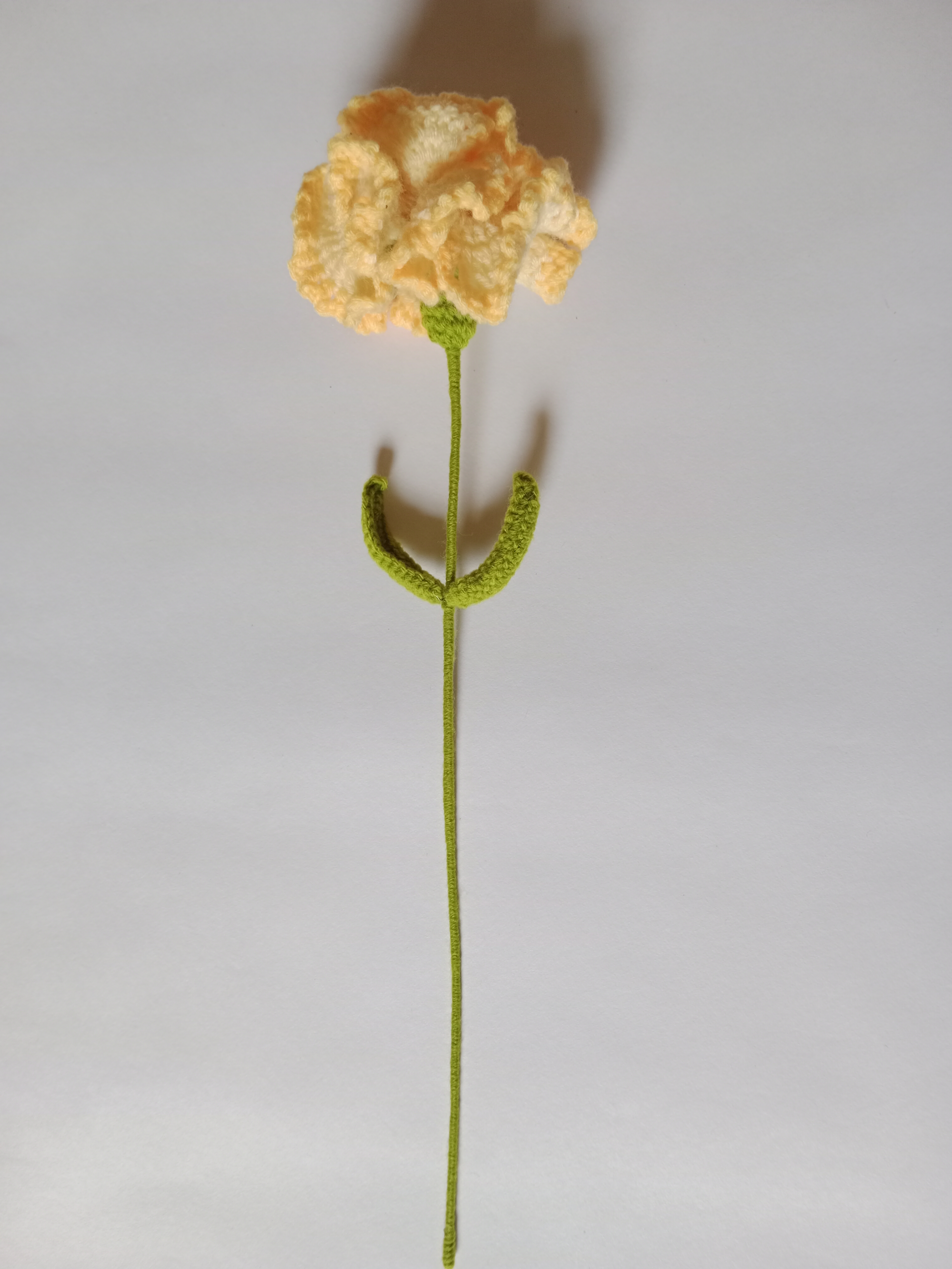 Crochet Woollen (Pale Yellow/Beigish Dull Yellow) Carnation Flower image
