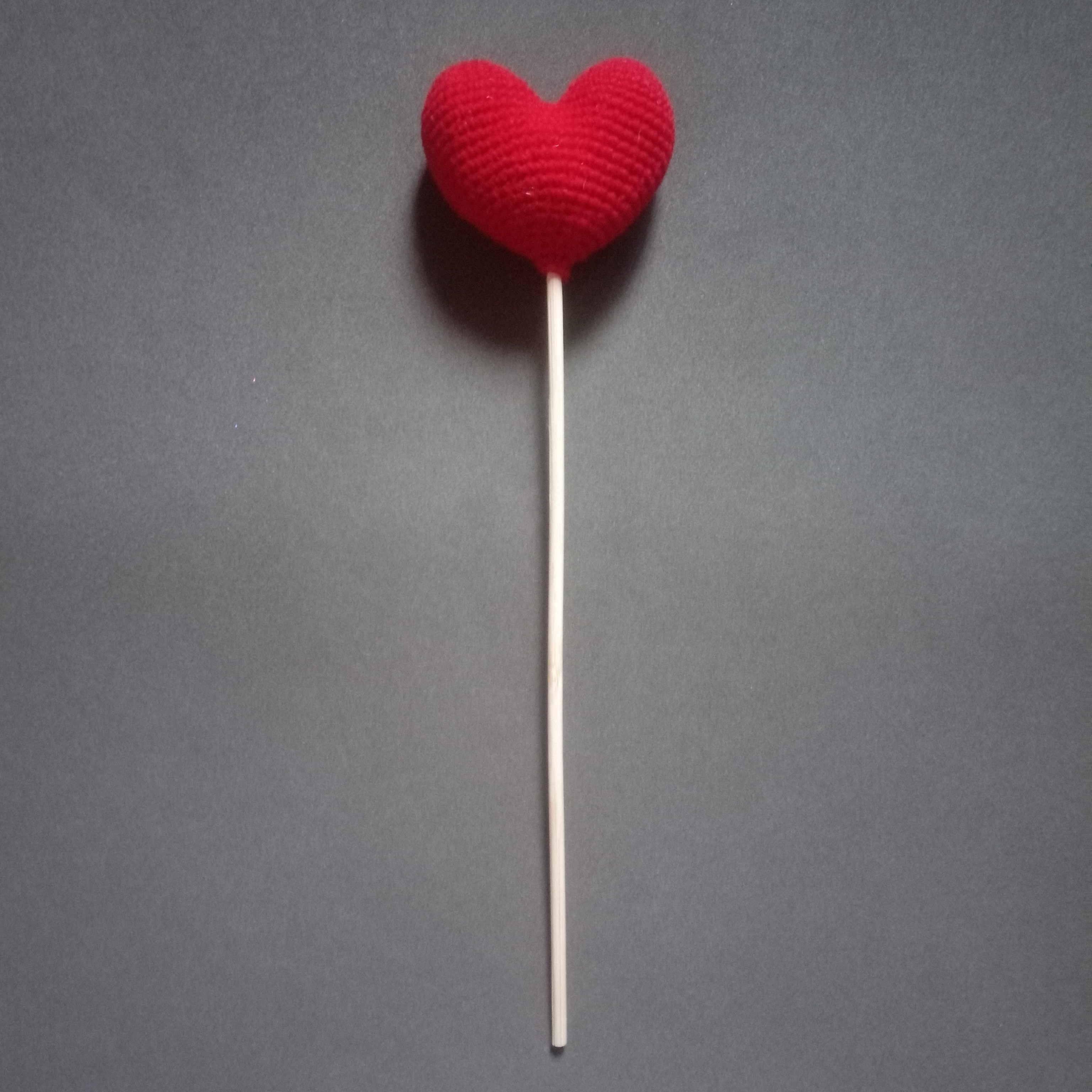 Crochet Woollen Heart Stick image