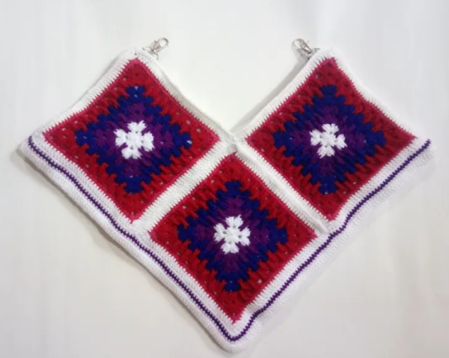 Crochet Woollen Granny Square Sling Bag image