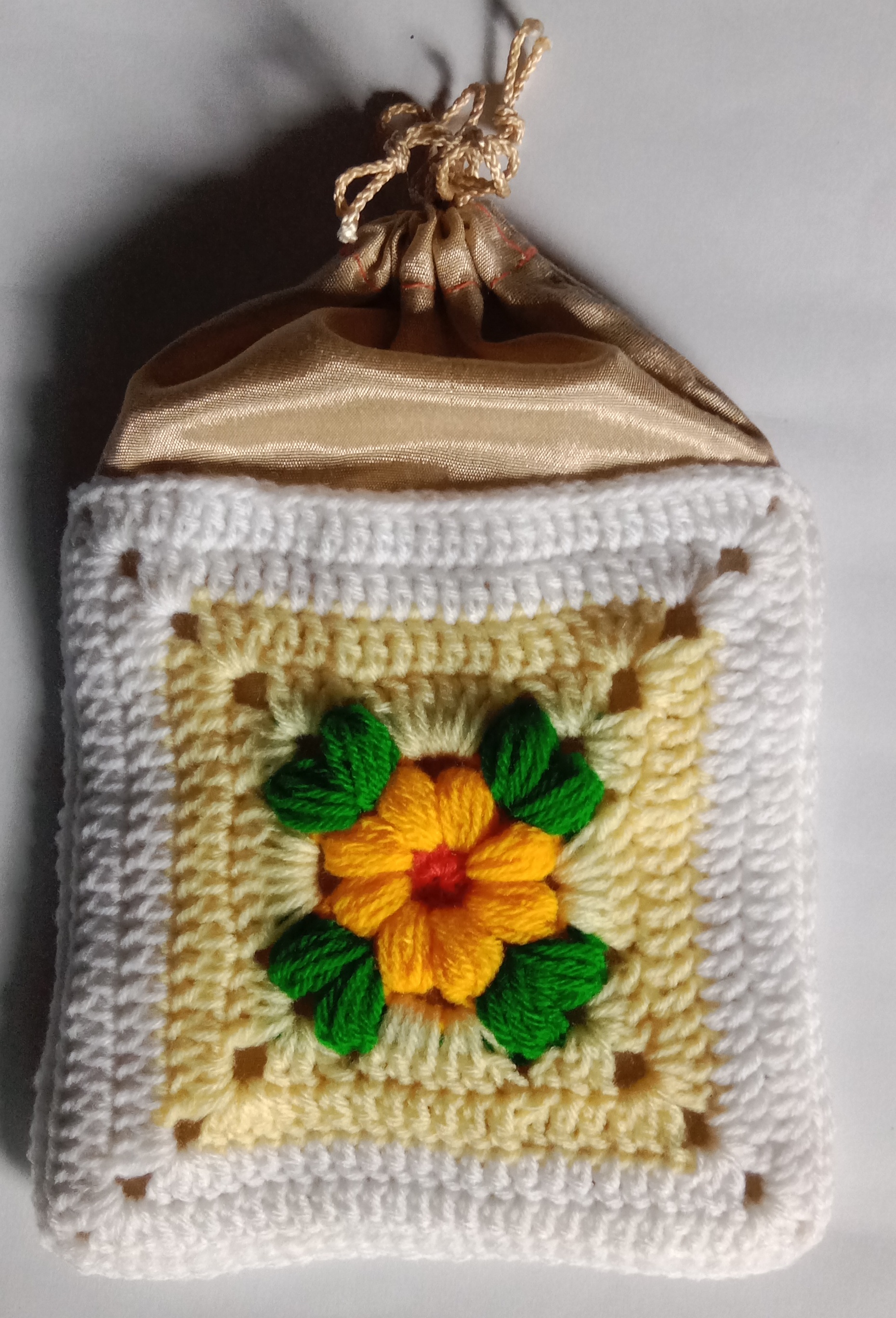 Crochet Woollen Potli Pouch image