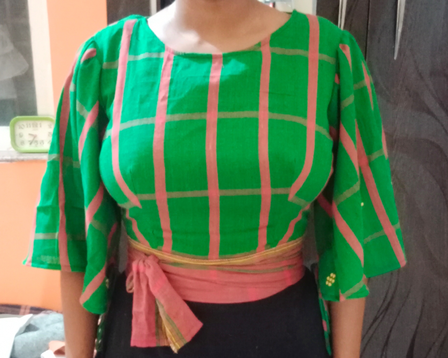Full Frill Skirt And Tie Up Top/blouse image