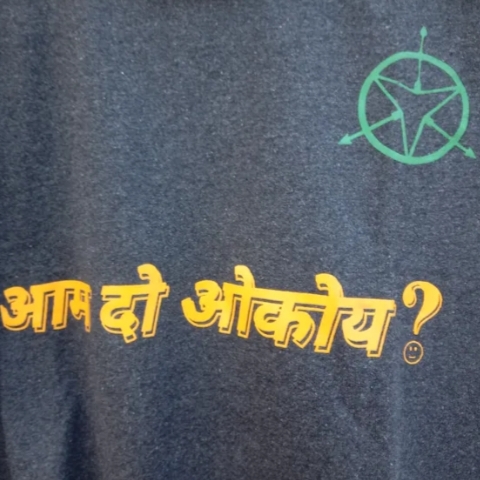आम दो ओकोय? (Who Are You?) Digital Printed T-shirt image
