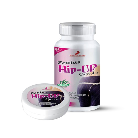 Zenius Hip Up Kit for Women - Ayurvedic Supplement - Capsule + Cream image