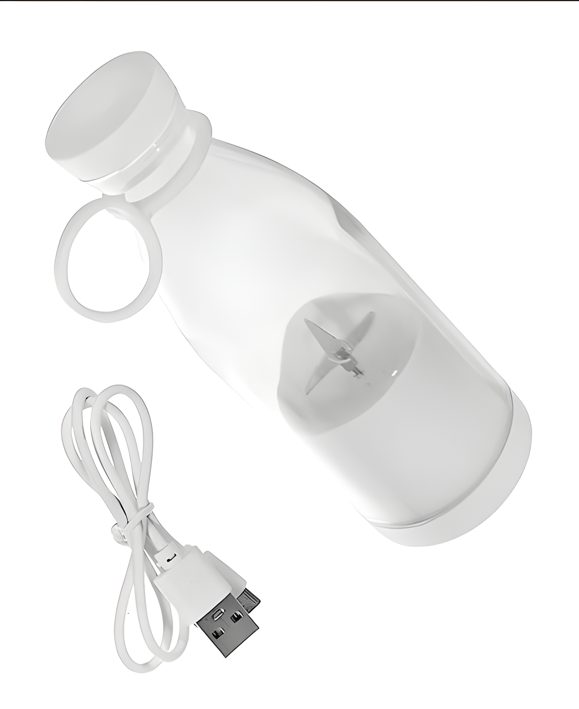 Mini Portable and Rechargeable Juice Maker, Blender Mixer USB Rechargeable Mini Fruit Juicer Blender - White image