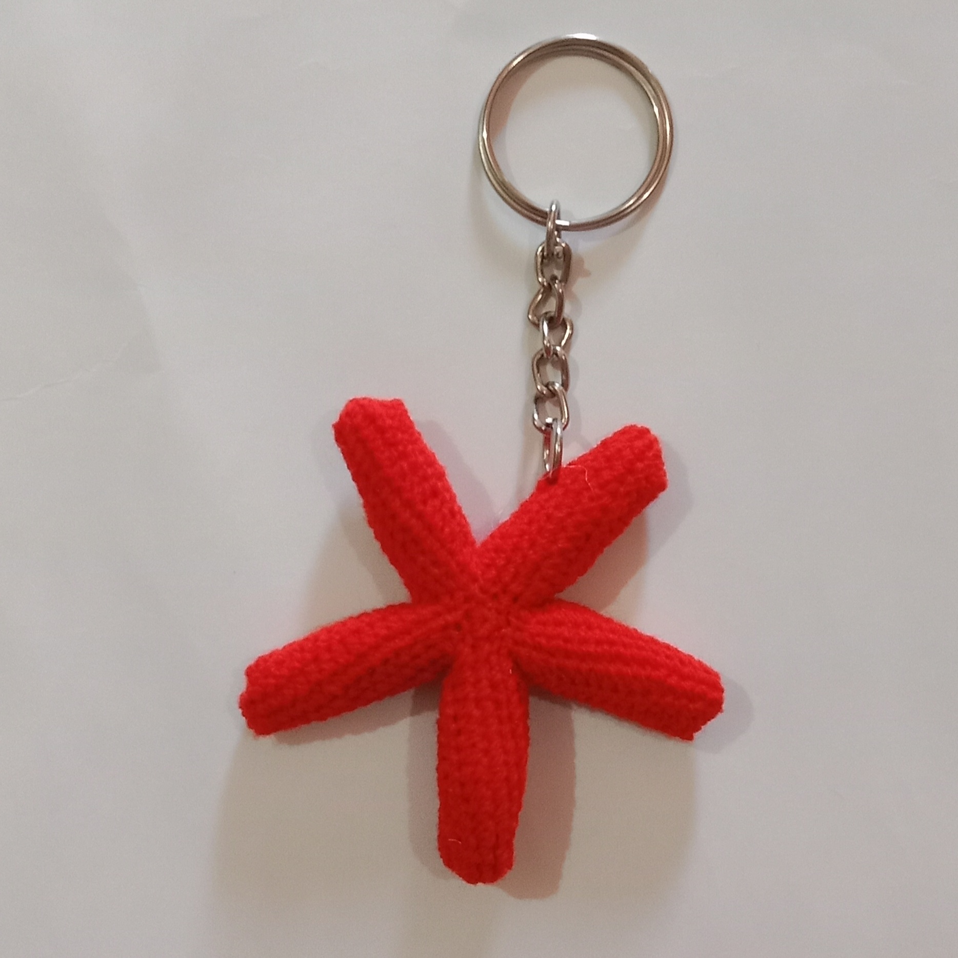 Crochet Woollen Starfish Keychain  image