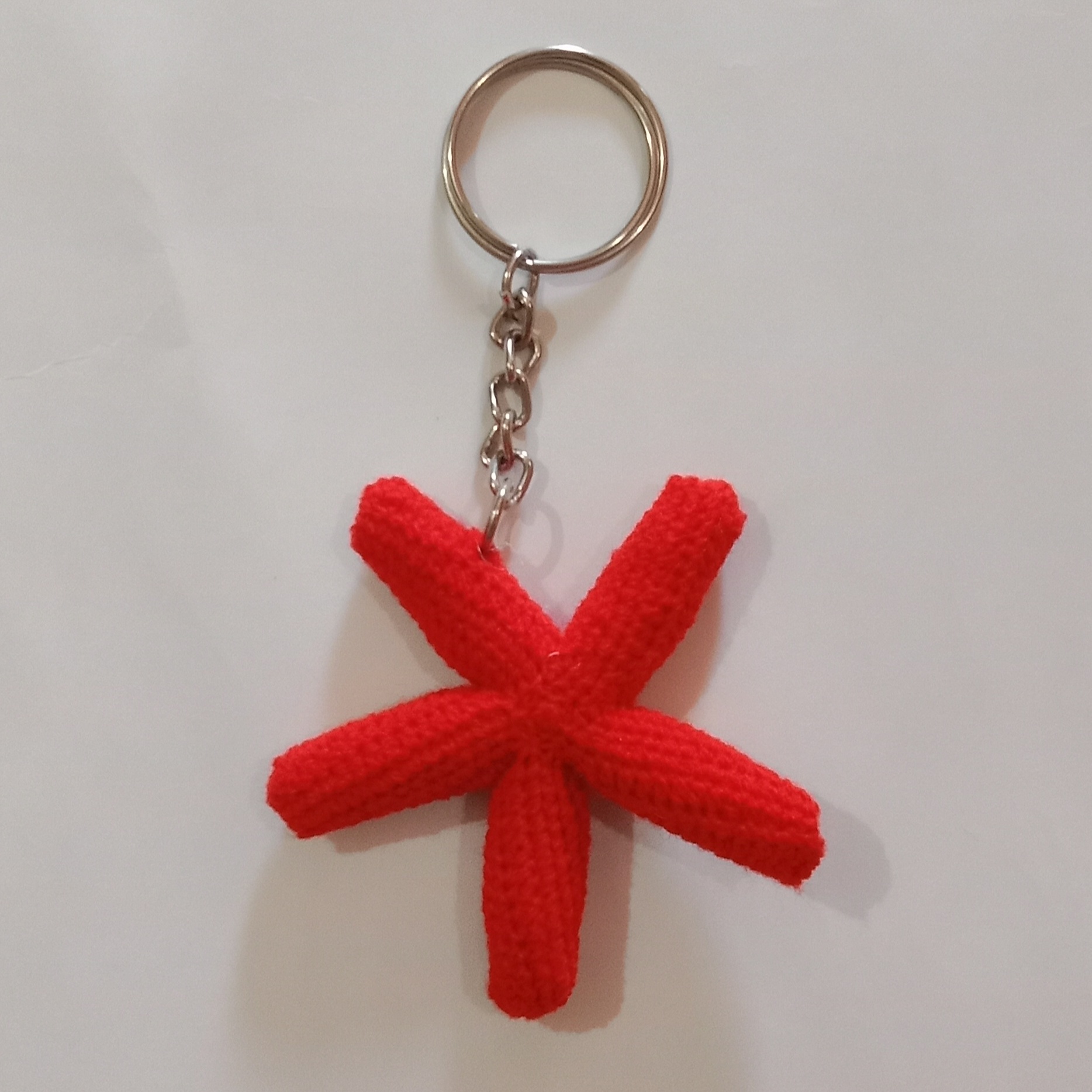 Crochet Woollen Starfish Keychain  image