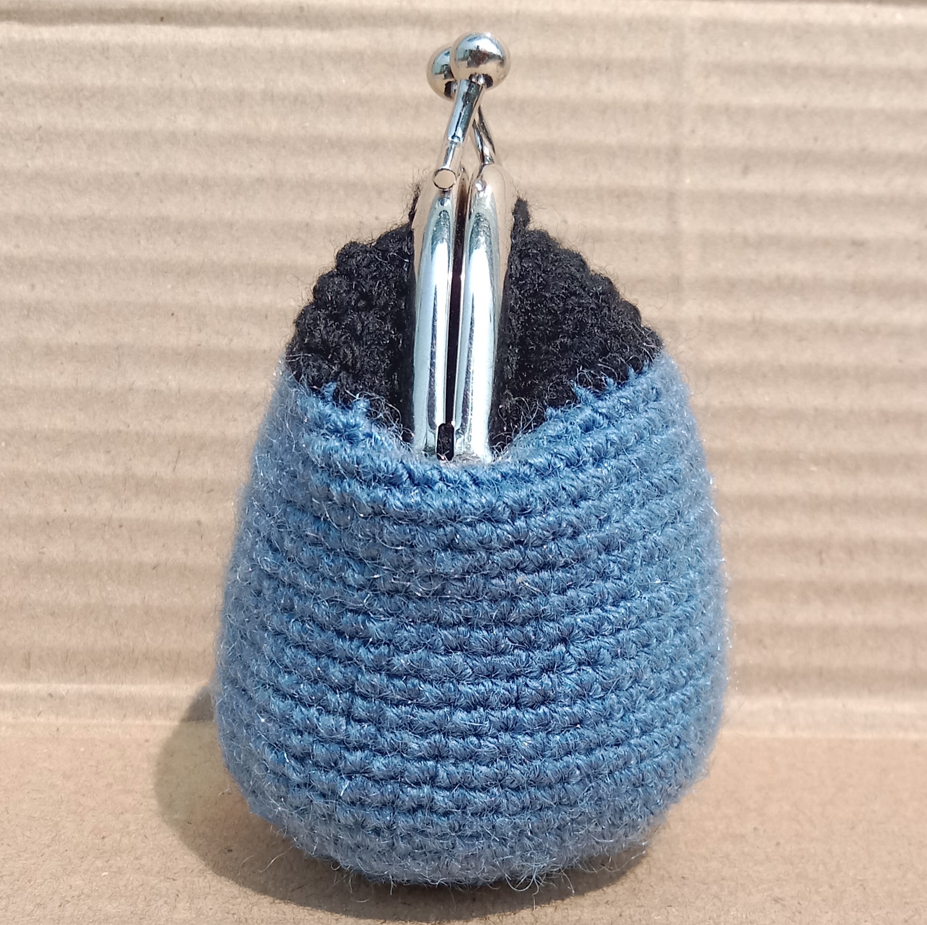 Crochet Woollen Clutch Pouch With Keychain  image