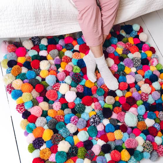 Handmade To Order Pom Pom Floor Mat image