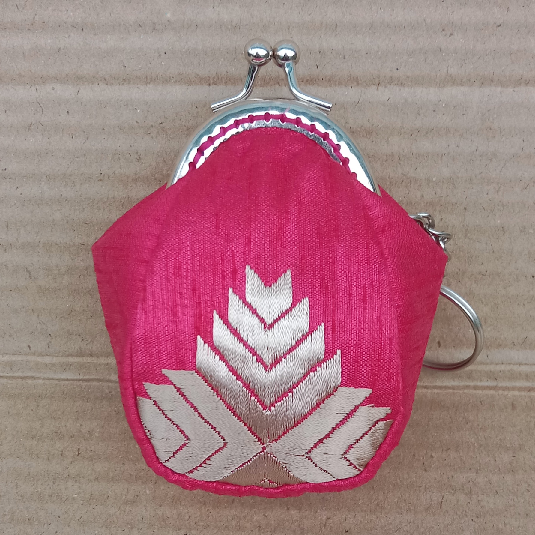 Fabric Mini Clutch With Keychain image