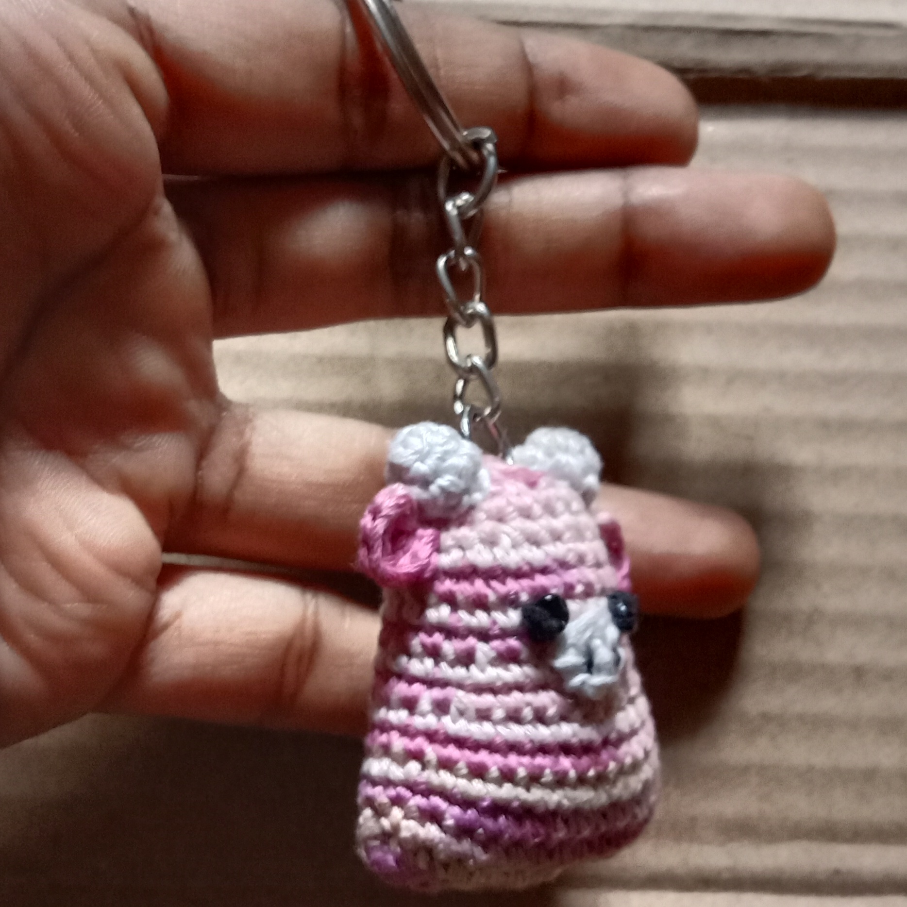 Crochet Cow Keychain image