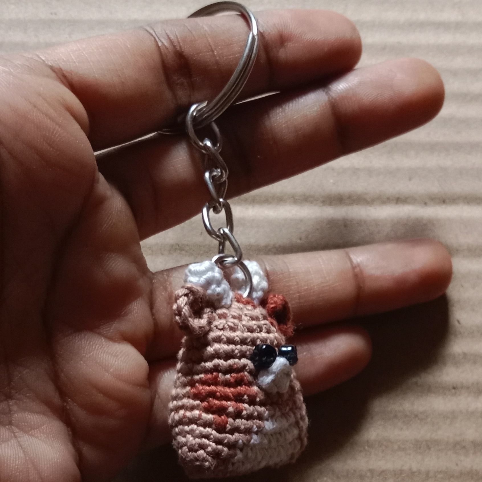 Crochet Mini Cow Keychain image