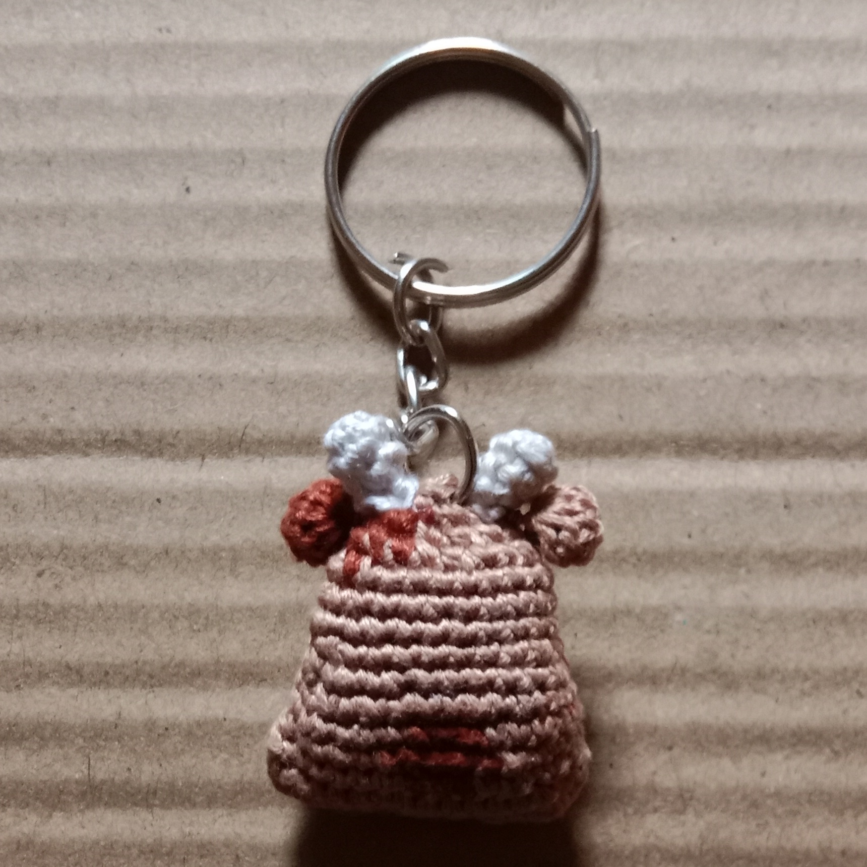 Crochet Mini Cow Keychain image