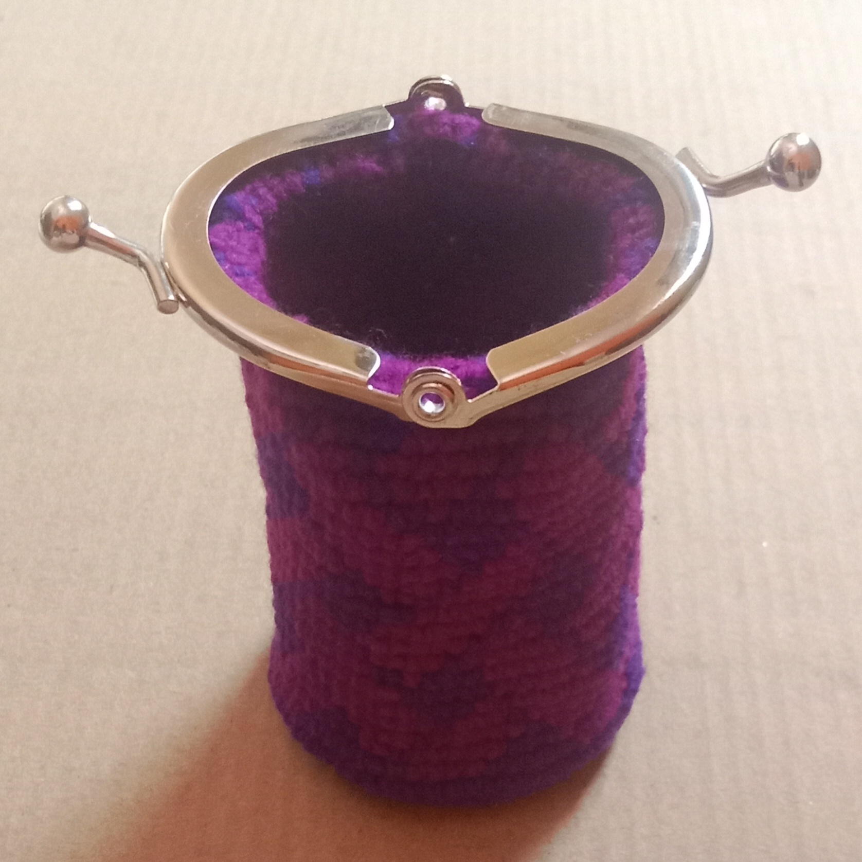Crochet Woollen Clutch Pouch with Keychain image