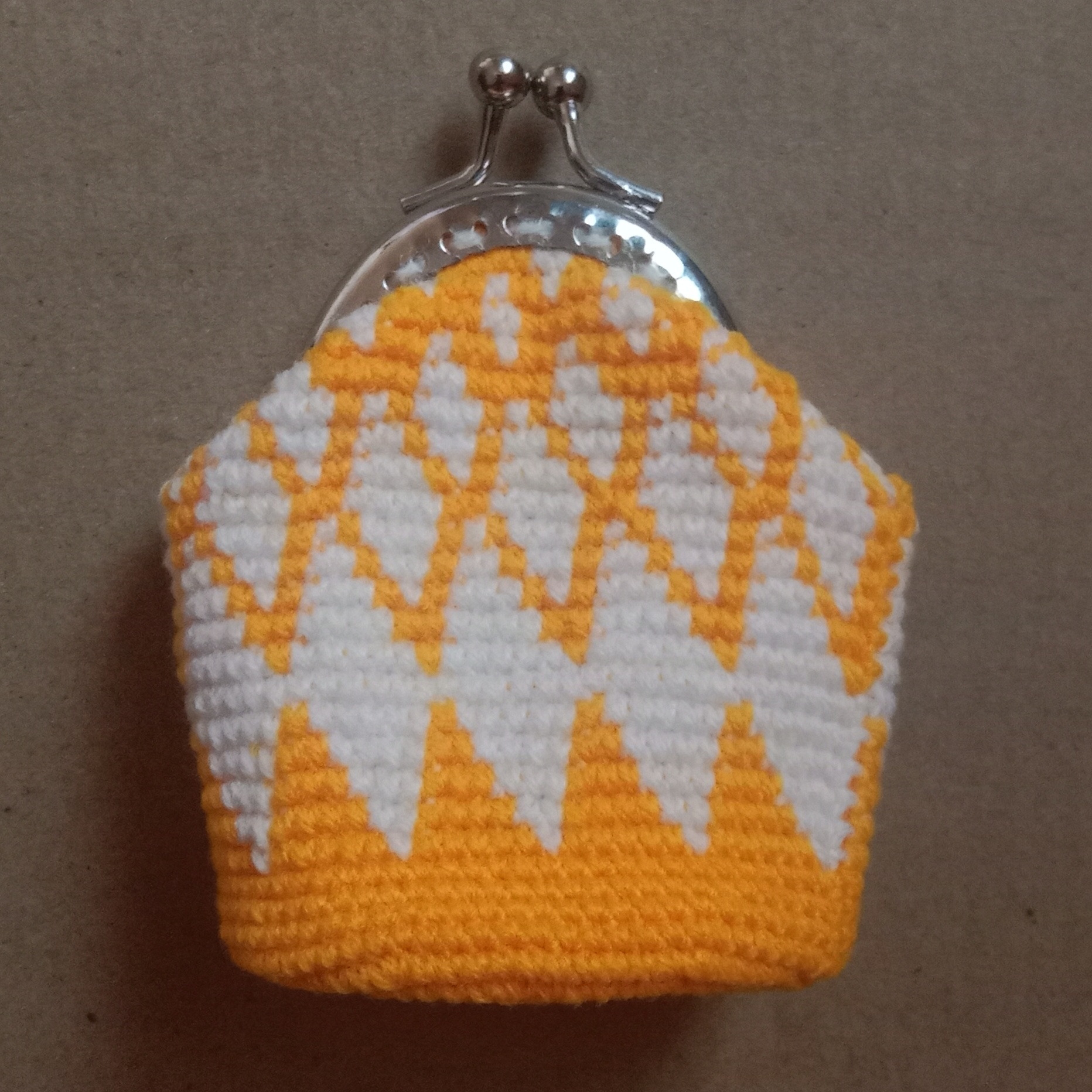 Crochet Woollen Clutch Pouch with Keychain image