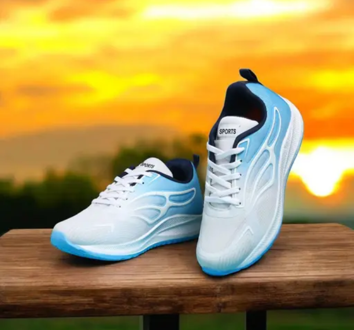 Trendy sports gym running shoes for man image