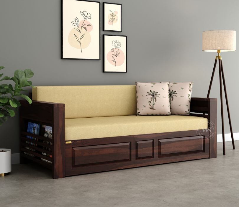 Feltro Sheesham Wood Sofa Bed With Storage image