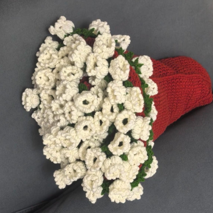 Handmade To Order Crochet Lily Of The Valley Bouquet Blanket image