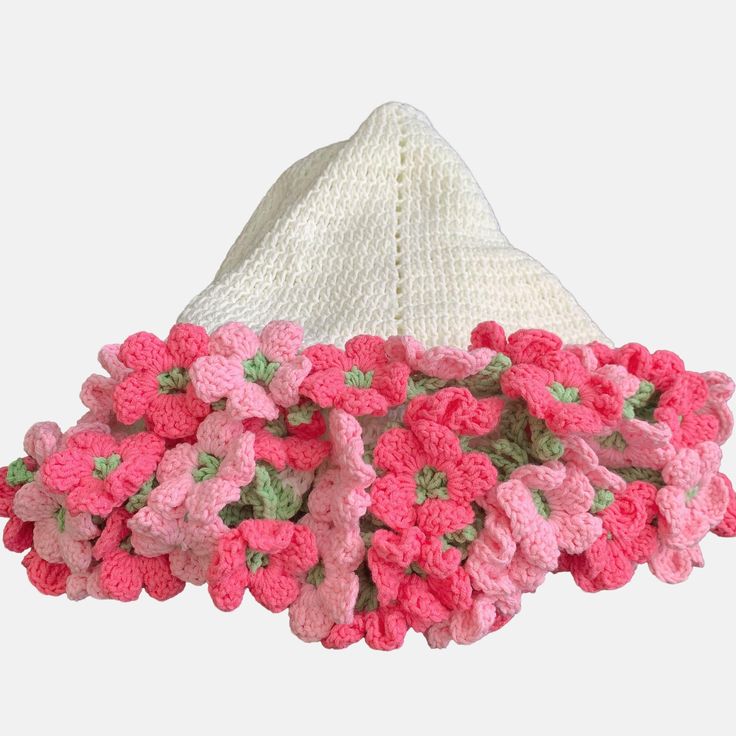 Handmade To Order Crochet Hydrangea Bouquet Blanket image