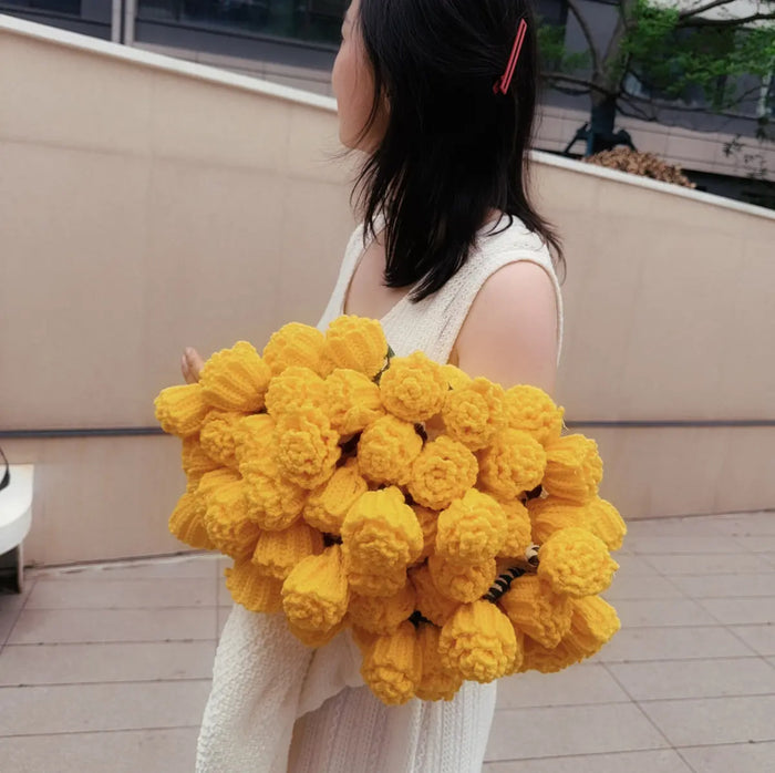 Handmade To Order Crochet Flower Bouquet Blanket image