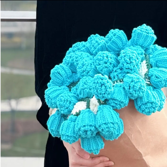 Handmade To Order Crochet Flower Bouquet Blanket image