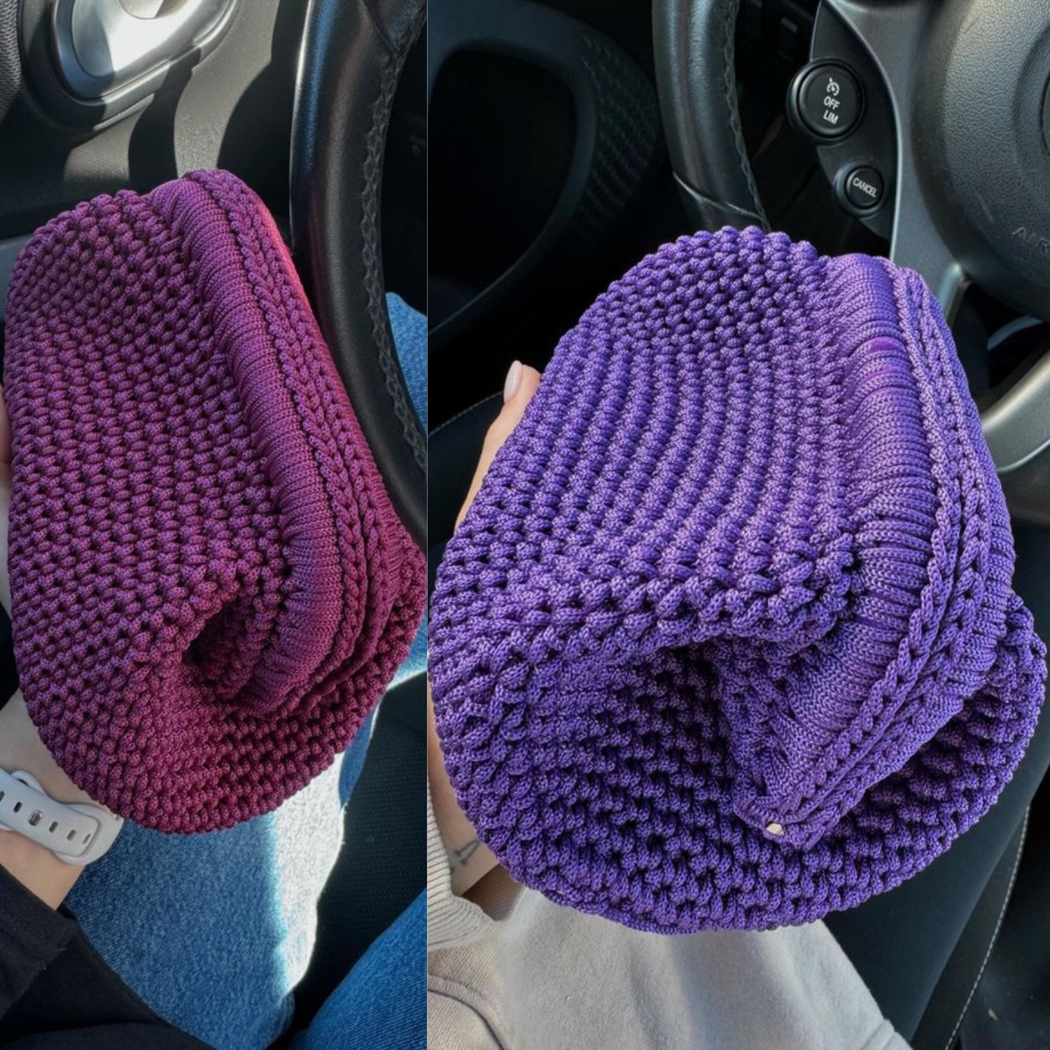 Crochet Dumpling Clutch Bag image