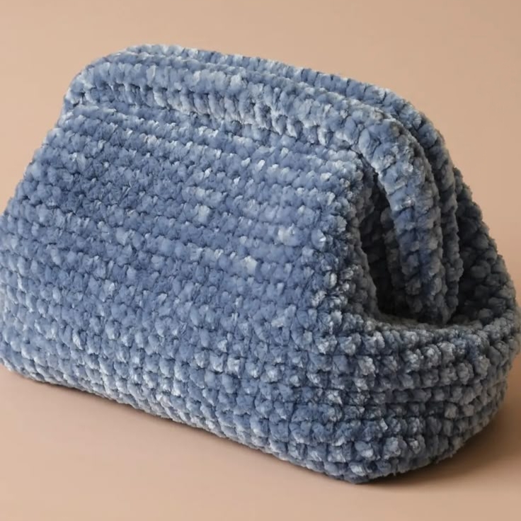 Crochet Velvet Yarn Dumpling Clutch Bag image